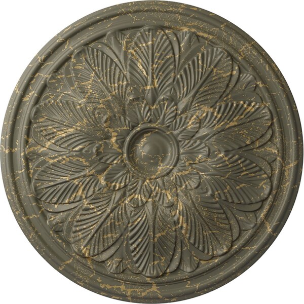 Ekena Millwork Bordeaux Ceiling Medallion (Fits Canopies up to 3 1/4"), 22 5/8"OD x 1 3/4"P, Witch Hazel Crackle CM22BOWHC - main